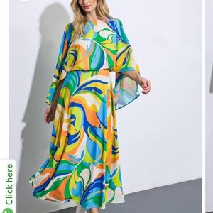 Flying Tomato Multicolor Abstract Maxi Dress